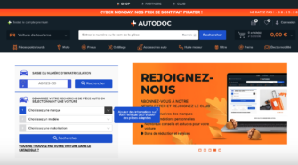 présentation du site Autodoc