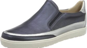 Chaussures Caprice bleu marine perlato élégantes pour femmes, idéal pour mettre en avant le style et la qualité de fabrication.