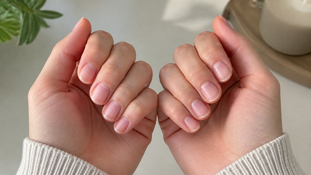Mains d'une personne aux ongles soignés après avoir arrêté de se ronger les ongles
